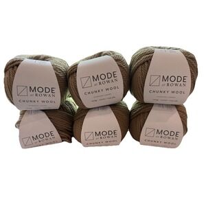 6 Skeins MODE at Rowan Chunky Wool - Shade 016 Camel - 100% Wool Same Lot No
